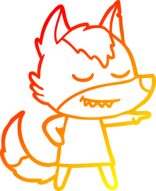 Bir insan tarafından çizilmiş dost canlısı bir kurt kız çizimi.