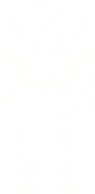 Bir insan tarafından çizilen robot tebeşiri.