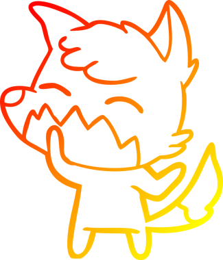 Bir insan tarafından çizilmiş bir tilkinin sıcak çizgi çizimi