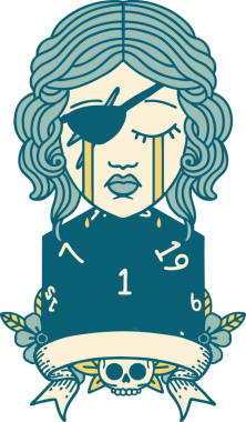 Retro Dövme Tarzı Ağlayan İnsan Haydut Doğal bir rulo bir insan tarafından çizilmiş