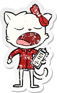 Bir insan tarafından çizilmiş esneyen bir çizgi filmin sıkıntılı çıkartması.