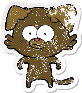 Bir insan tarafından çizilmiş sinirli bir köpek karikatürü.