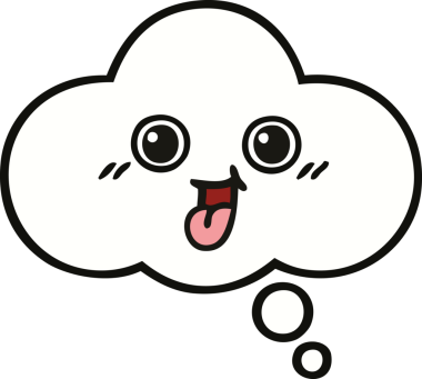 Bir insan tarafından çizilmiş güzel bir düşünce balonu karikatürü.