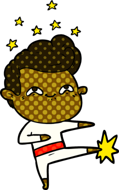 Bir insan tarafından çizilmiş heyecanlı bir çizgi film.