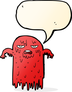 Bir insan tarafından çizilmiş konuşma baloncuğu olan karikatür hayaleti.