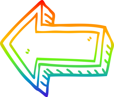 gökkuşağı gradyan çizgi çizimi bir insan tarafından çizilmiş bir çizgi film oku