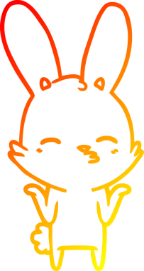 Bir insan tarafından çizilmiş meraklı bir tavşan çizgi filmi.