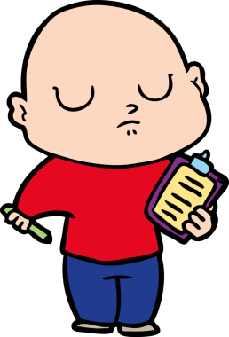 bir insan tarafından çizilmiş kel bir adam.