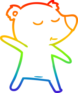 Bir insan tarafından çizilmiş mutlu bir çizgi film ayısının çizimi.