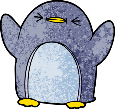 bir insan tarafından çizilmiş penguen çizgi filmi