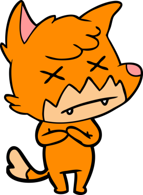 Bir insan tarafından çizilmiş şaşı tilki.