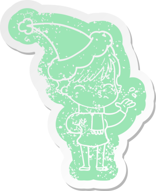 Garip bir karikatür. Bir kadının Noel Baba şapkası taktığını düşünmesi strese yol açıyor.