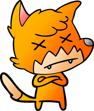 Bir insan tarafından çizilmiş ölü tilki çizgi filmi