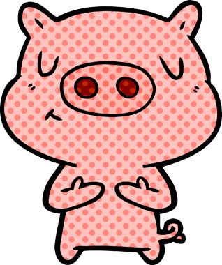 Bir insan tarafından çizilmiş çizgi film içerikli domuz.