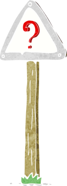 Bir insan tarafından çizilmiş soru işareti.