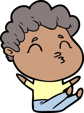 Çizgi film adamı somurtuyor Bir insan tarafından çizilmiş