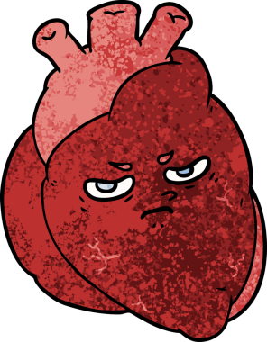 Bir insan tarafından çizilmiş karikatür kalp.