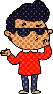 Bir insan tarafından çizilmiş havalı bir çizgi film.