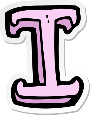 Bir insan tarafından çizilmiş bir karikatür çıkartması.