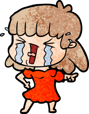 Bir insan tarafından çizilmiş karikatür kadın.