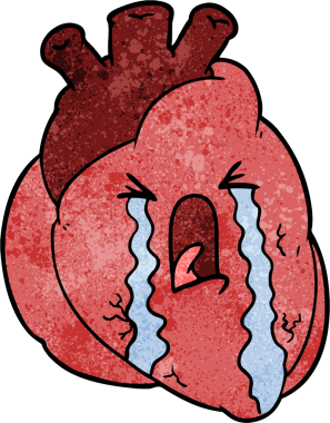 Bir insan tarafından çizilmiş kalp ağlaması.