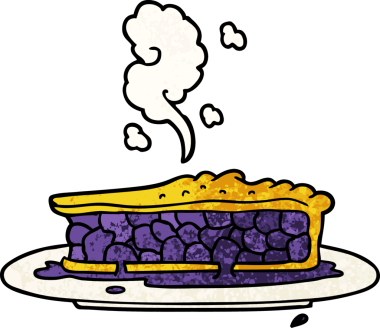 Bir insan tarafından çizilmiş yaban mersinli turta.