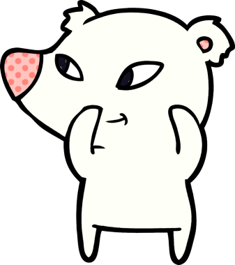 Bir insan tarafından çizilmiş kutup ayısı karikatürü