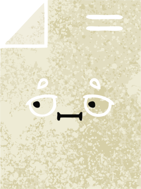 Bir insan tarafından çizilmiş bir kağıdın retro illüstrasyon tarzı karikatürü