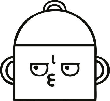 Bir insan tarafından çizilmiş bir tencere karikatürü.