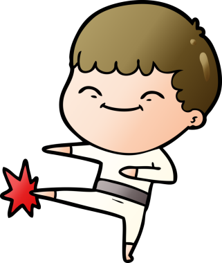 Bir insan tarafından çizilmiş mutlu çocuk çizgi filmi.