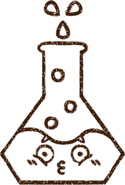 Bir insan tarafından çizilen köpüren Kimyasallar Kömür Çizimi