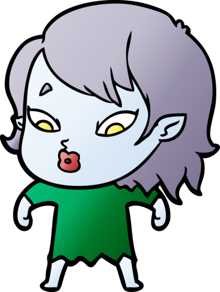 Bir insan tarafından çizilmiş şirin vampir kız çizgi filmi.