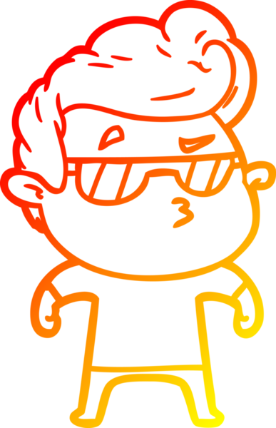 Bir insan tarafından çizilen karikatür karikatürünün sıcak çizgi çizimi.