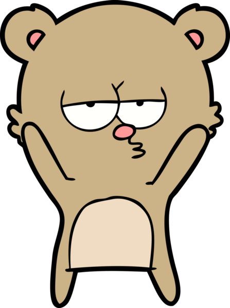 Bir insan tarafından çizilmiş sıkılmış ayı çizgi filmi