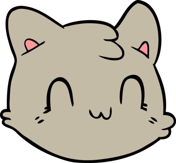 bir insan tarafından çizilmiş kedi yüzü.