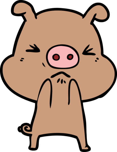 Bir insan tarafından çizilmiş kızgın domuz çizgi filmi.