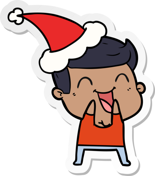Bir insanın çizdiği Noel Baba şapkasıyla gülen bir adamın el yazısı.