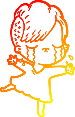 Bir insan tarafından çizilmiş, ağlayan bir çizgi film çizimi.