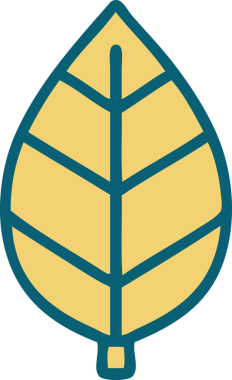 Bir insan tarafından çizilmiş yaprağın ikonik dövme şekli