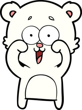 Bir insan tarafından çizilmiş mutlu kutup ayısı karikatürü