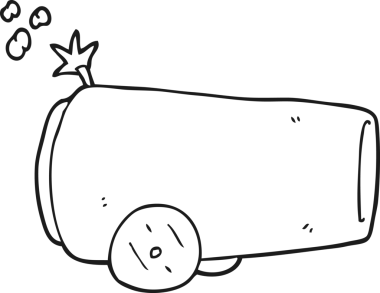 Bir insan tarafından çizilmiş siyah beyaz çizgi film topu.