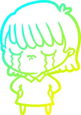 Bir insan tarafından çizilmiş ağlayan bir karikatür çizimi.