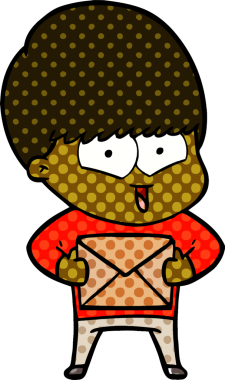 Bir insan tarafından çizilmiş mutlu çocuk çizgi filmi.