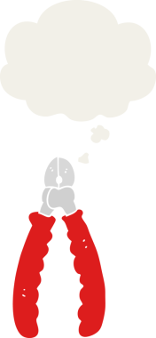 Düşünce baloncuğu olan karikatür pensesi insan tarafından çizilmiş.