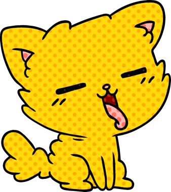 Bir insan tarafından çizilmiş kawaii kedisinin serbest çizimi.