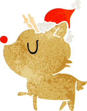 Bir insan tarafından çizilmiş Kawaii geyiğinin eski bir karikatürü.