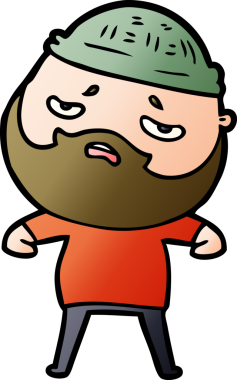 Bir insan tarafından çizilmiş sakallı endişeli bir adam.