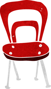 Bir insan tarafından çizilmiş karikatür sandalye.