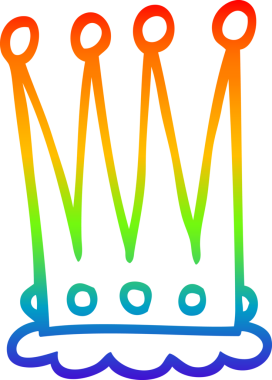 gökkuşağı gradyan bir çizgi insan tarafından çizilmiş bir taç