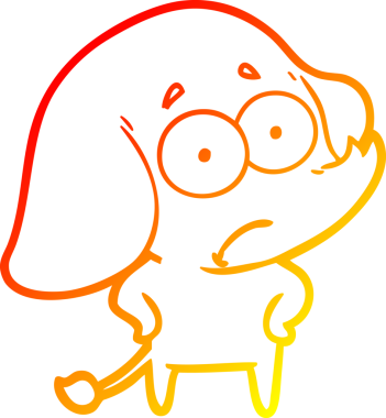 Bir insan tarafından çizilmiş, belirsiz bir filin sıcak çizgi çizimi.